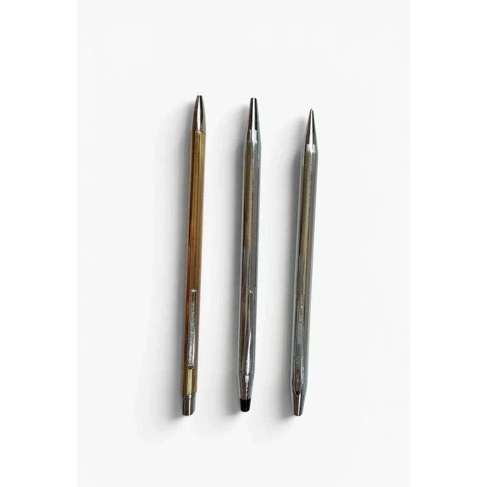 Lot of 3 Vintage Writing Instruments Cross Pen Quill & Stratford Pencils Gold
